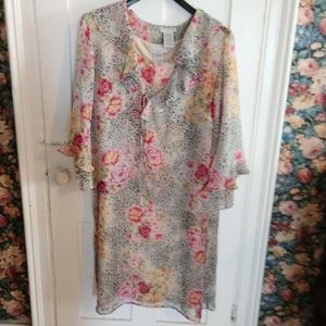 White Stag 2-piece Floral Maxi Dress with Jacket plus size 22W